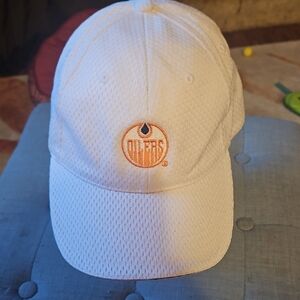🌟3/$25🌟 Edmonton Oilers NHL White With Orange Lego Adjustable Baseball Cap